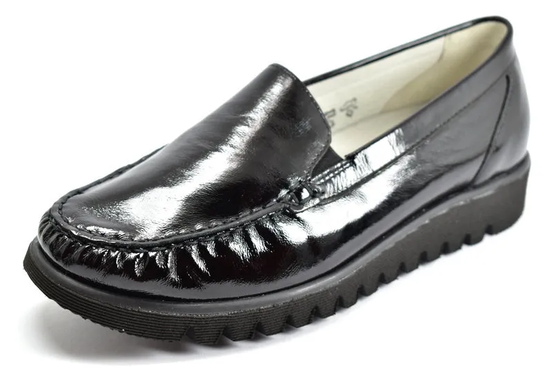 Waldlaufer Loafers Patent Leather Black 615502 143 001 K-Fit K-Ida sale