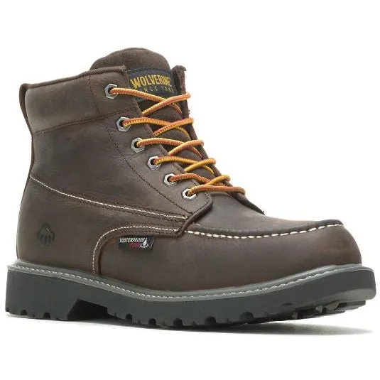 Wolverine Men's Floorhand 6" Soft Toe WP Work Boot -Coffee- W230025