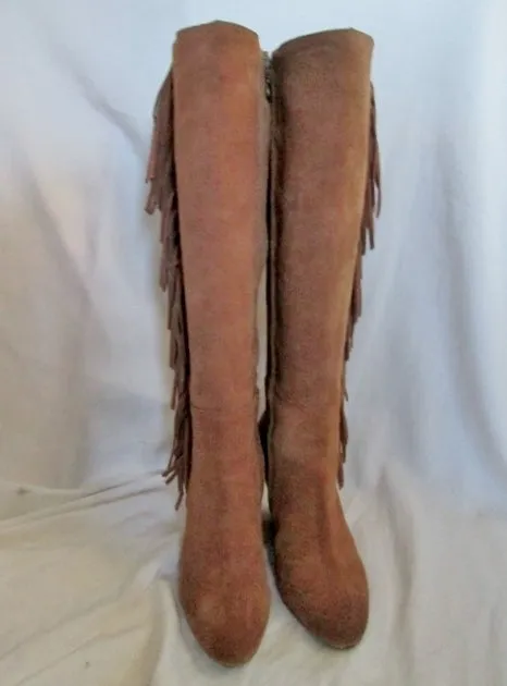 Women DENIM & SUPPLY RALPH LAUREN DARCIE Suede Fringe Boots BROWN 8 Hippie Boho