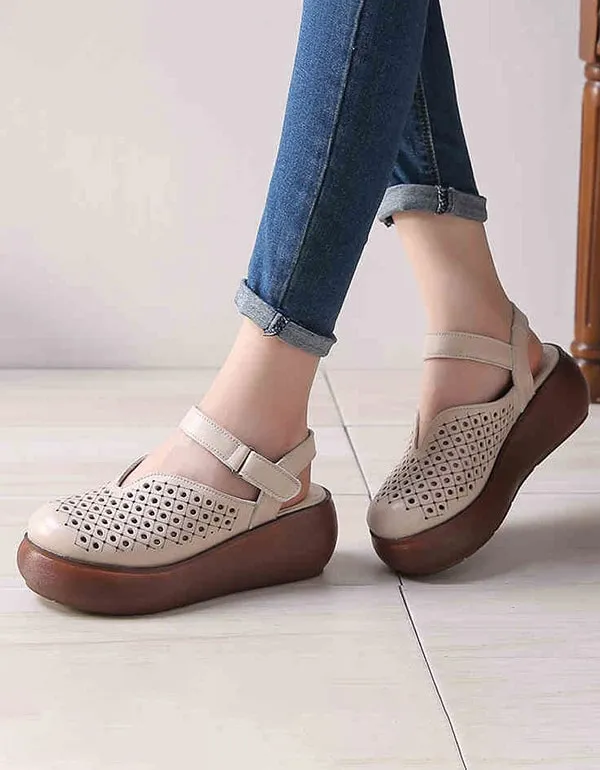 Women's Wedge Slingback Retro Sandals