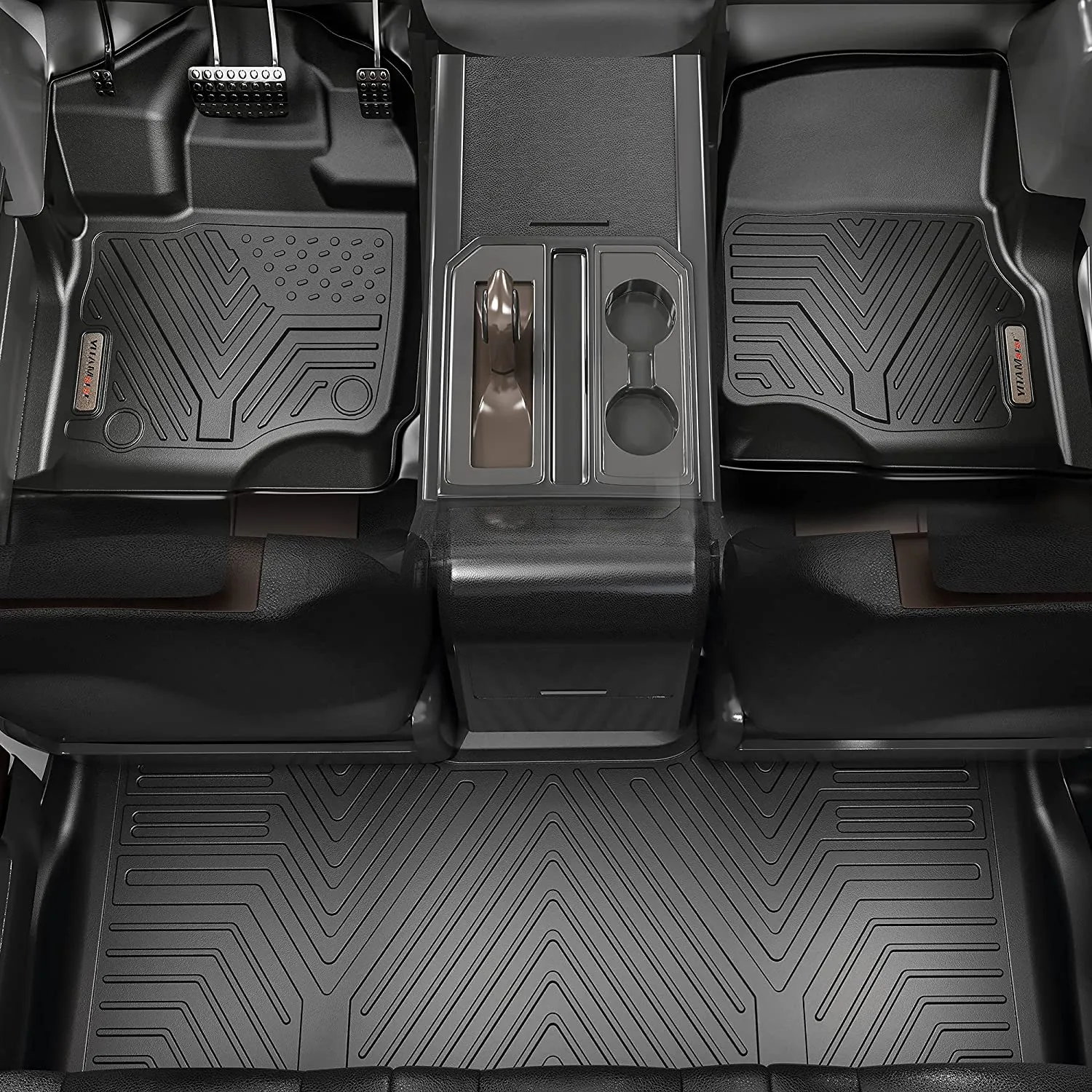 YITAMOTOR® 2018-2024 Ford Expedition/Expedition Max with 2nd Row Bench Seat Floor Mats, Front 1st & 2nd 3rd Seat